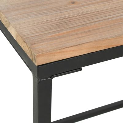 vidaXL enkelt piedestal-skrivebord massivt grantræ og stål 100 x 50 x 76 cm