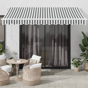 vidaXL markise 350x250 cm automatisk betjening antracitgr&aring; og hvid