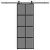 vidaXL skyded&oslash;r med hardwares&aelig;t 76x205 cm h&aelig;rdet glas sort