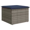 vidaXL haveskammel med hynde 55x55x37 cm polyrattan gr&aring;
