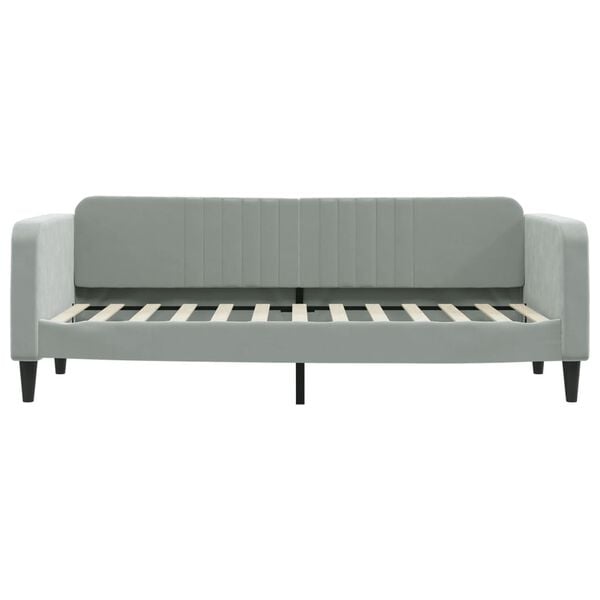 vidaXL daybed 80x200 cm velour lysegrå