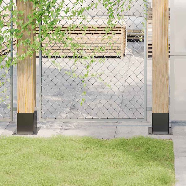 vidaXL stolpef&oslash;dder firkantet 4 stk. 121x121 mm pulverlakeret st&aring;l