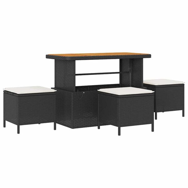 vidaXL Havesofa Sæt 9 pcs Sort polyrattan