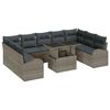 vidaXL Havesofa S&aelig;t 10 stk. Gr&aring; Poly rattan