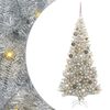 vidaXL Juletr&aelig; med LED-lys S&oslash;lv 180 cm PET og st&aring;l