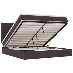 vidaXL osmannisk sengeramme med madras 180x200 cm stof m&oslash;rkebrun
