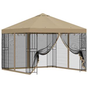 vidaXL Havel&aelig;ger med sidev&aelig;gge 3 x 3 m Beige Polyester og St&aring;l 190 gsm