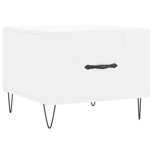 vidaXL sofabord 50x50x40 cm konstrueret tr&aelig; hvid h&oslash;jglans