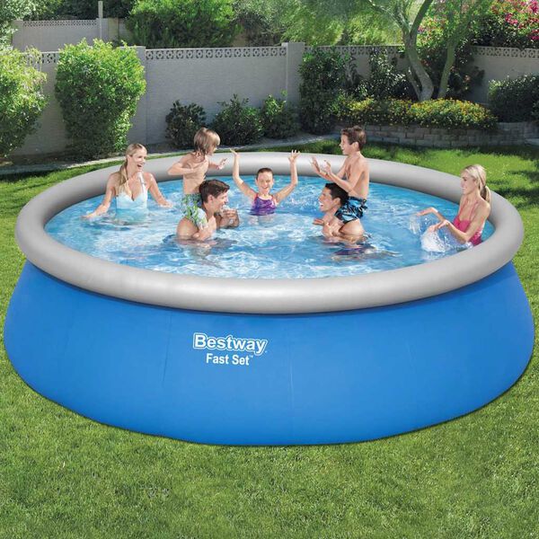 Bestway Fast Set oppusteligt swimmingpools&aelig;t rundt 457x122 cm