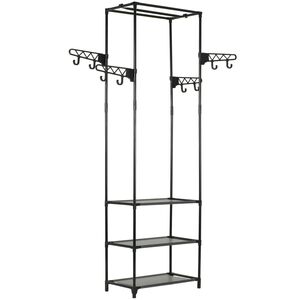 vidaXL t&oslash;jstativ 55x28,5x175 cm st&aring;l og ikke-v&aelig;vet stof sort