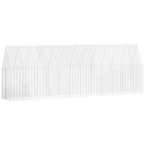 vidaXL H&oslash;nsebur 2 stk. S&oslash;lv 600 x 100 x 210 cm Galvaniseret st&aring;l