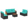 vidaXL 8-delt havesofas&aelig;t med hynder sort polyrattan