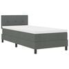 vidaXL Box spring seng med madras med LED M&oslash;rkegr&aring; 80 x 200 cm Stof