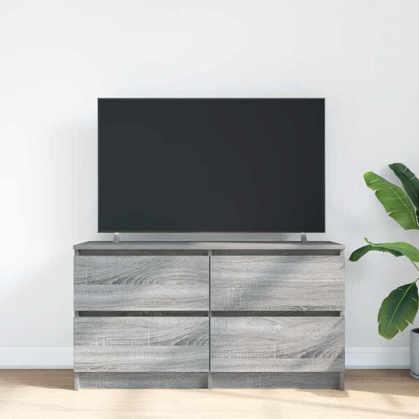 vidaXL tv-bord 100x35x54 cm konstrueret tr&aelig; gr&aring; sonoma-eg
