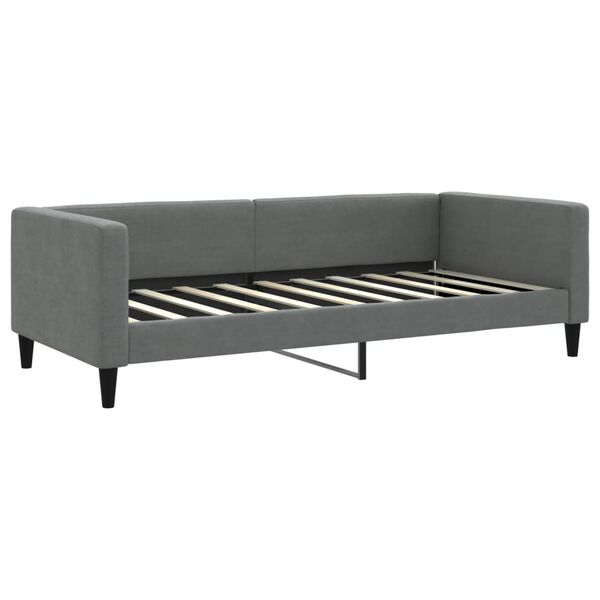 vidaXL daybed med udtr&aelig;k og madras 90x190 cm stof m&oslash;rkegr&aring;