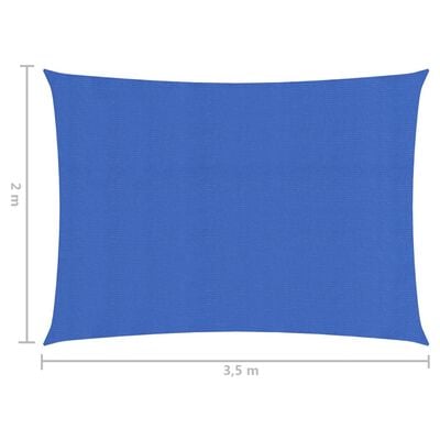vidaXL solsejl 2x3,5 m 160 g/m² HDPE blå