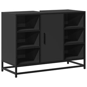 vidaXL underskab til h&aring;ndvask 80x33x60 cm konstrueret tr&aelig; sort