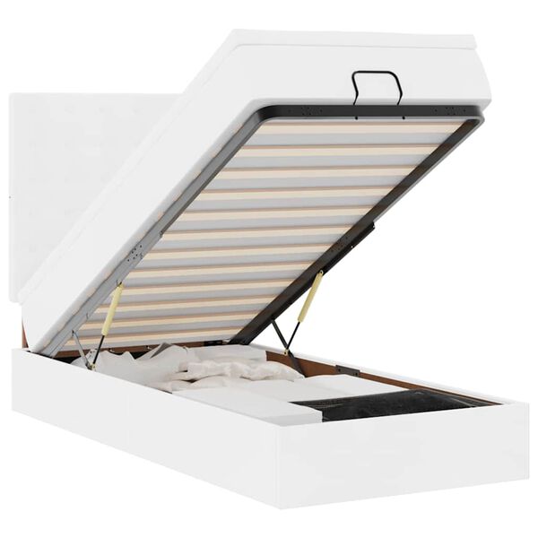 vidaXL osmannisk sengeramme med madras 80x200 cm kunstlæder hvid