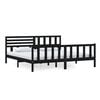vidaXL sengeramme 200x200 cm massivt tr&aelig; sort
