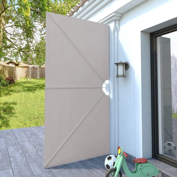 vidaXL sammenklappelig sidemarkise til terrasse cremefarvet 300 x 150 cm