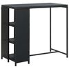 vidaXL barbord med opbevaringsstativ 120x60x110 cm polyrattan sort