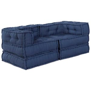 vidaXL Modulssofa Enhed 2 stk. Stof Indigo 140 x 70 x 56 cm