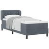 vidaXL Box spring seng med hovedg&aelig;rde M&oslash;rkegr&aring; 80 x 200 cm Fl&oslash;jl