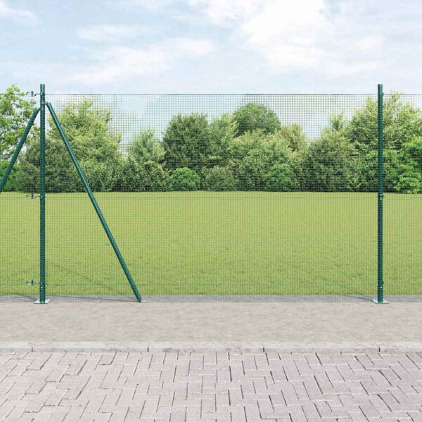 vidaXL Hegnsp&aelig;l Gr&oslash;n 10 x 1,6 m (16 x 16 mm net) St&aring;l og PVC
