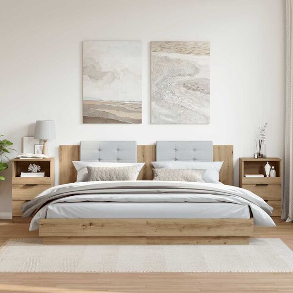 vidaXL sengeborde 2 stk. 40x36x65 cm konstrueret tr&aelig; kunsteg