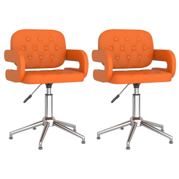 vidaXL drejelige spisebordsstole 2 stk. kunstl&aelig;der orange