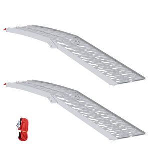 vidaXL Sammenfoldelig motorcykelrampe 340 kg pr. rampe 2 pcs S&oslash;lv