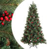 vidaXL Kunstigt Hinged Juletr&aelig; 120 cm PVC og metal Gr&oslash;n