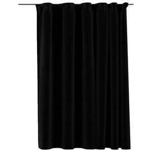 vidaXL m&oslash;rkl&aelig;gningsgardin med kroge h&oslash;r-look 290x245 cm sort