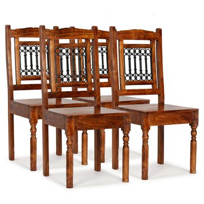 vidaXL spisebordsstole 4 stk. massivt træ med sheeshamfinish klassisk