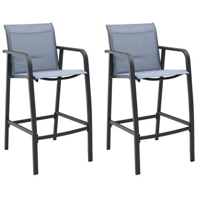vidaXL barstole til haven 2 stk. textilene grå