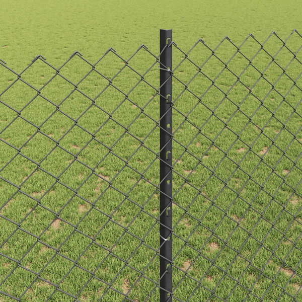 vidaXL Hegn med post Grå 1,4 x 10 m Stål og PVC