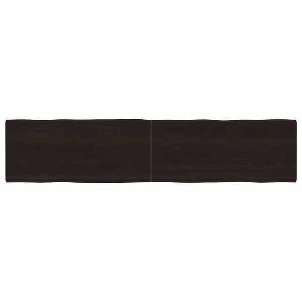 vidaXL bordplade 180x40x(2-4) cm naturlig kant behandlet tr&aelig; m&oslash;rkebrun