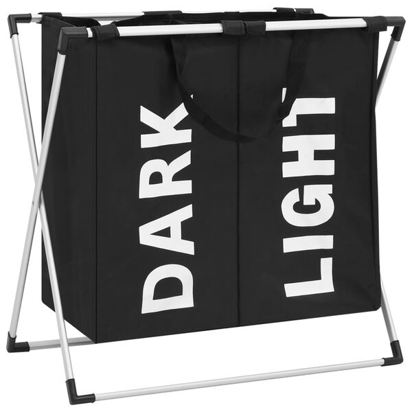 vidaXL vasket&oslash;jskurv i 2 sektioner sort