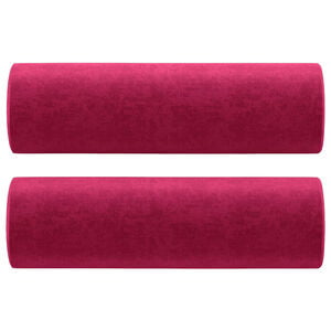 vidaXL pyntepuder 2 stk. &Oslash;15x50 cm velour vinr&oslash;d