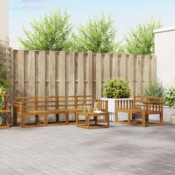 vidaXL Udend&oslash;rs sofagruppe 7 pcs Naturfarvet Massivt Akacietr&aelig;