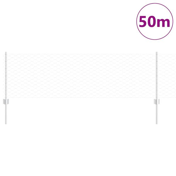 vidaXL Hegn med post S&oslash;lv 0,6 x 50 m St&aring;l