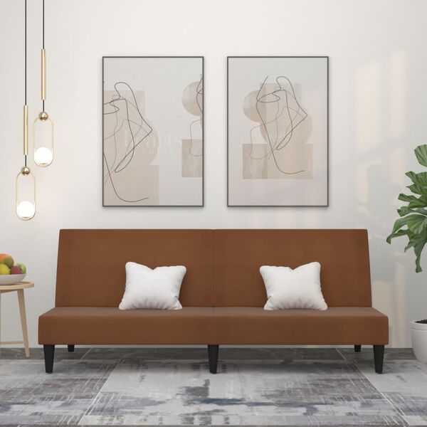 vidaXL 2-personers sovesofa mikrofiberstof brun