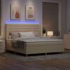 vidaXL Box spring seng med madras med LED Creme 180 x 200 cm Stof