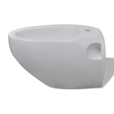 Væghængt toilet- og bidetsæt keramik hvid