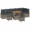 vidaXL Havesofa S&aelig;t 9 pcs Gr&aring; Polyrattan, st&aring;l og massivt akacietr&aelig;
