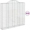 vidaXL buede gabionkurve 10 stk. 200x50x180/200 cm galvaniseret jern