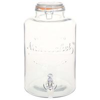 vidaXL vanddispenser XXL med tappehane gennemsigtig 8 l glas