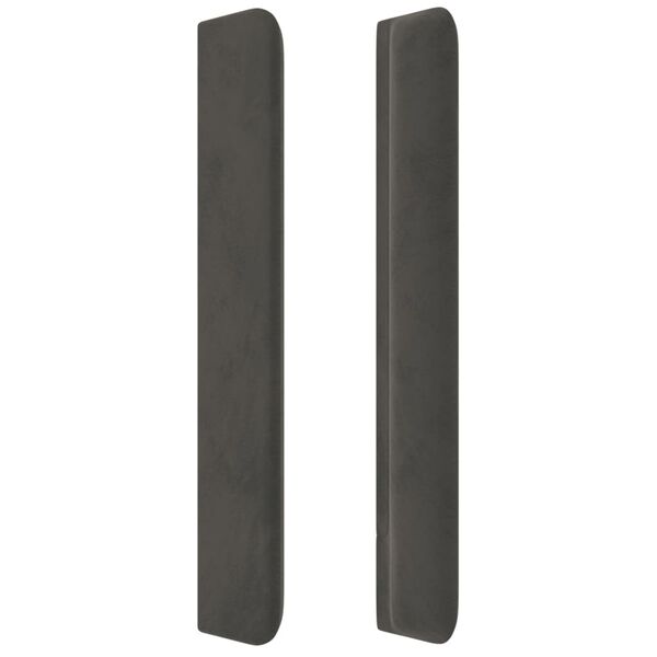 vidaXL sengegavl med kanter 103x16x118/128 cm fl&oslash;jl m&oslash;rkegr&aring;