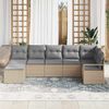 vidaXL Sofa S&aelig;t med pude 7 pcs Beige polyrattan