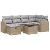 vidaXL havesofas&aelig;t 7 dele med hynder polyrattan beige